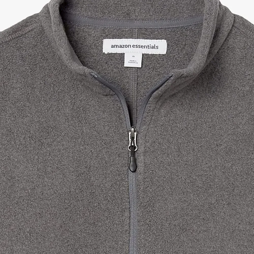 Amazon Essentials Men's Polar Fleece Vest Full Zip Charcoal XL